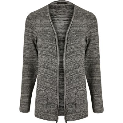 Grey knitted slouchy cardigan